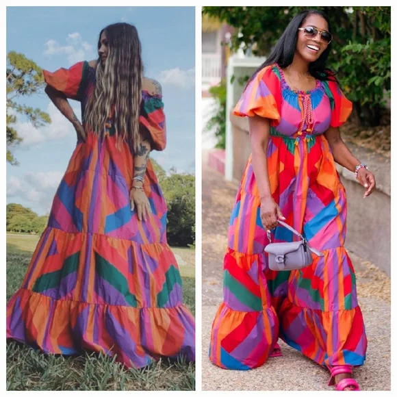 Farm Rio Amanda Stripes Maxidress - Picture 6 of 7
